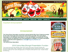 Tablet Screenshot of cairnsshow.com.au